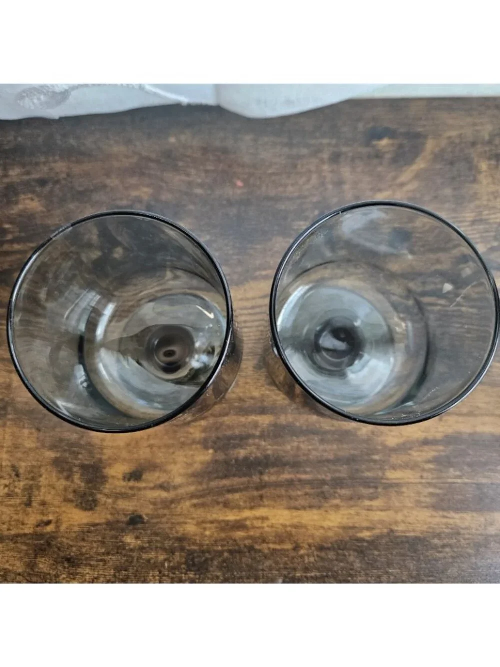 IKEA OMBONAD Smokey Grey Blue Goblet Wine Glasses Set 2